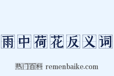 雨中荷花反义词是什么意思的图片